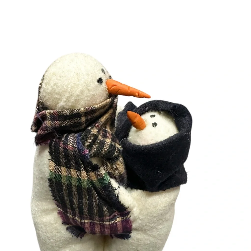 Vintage Snowman Couple Handmade - Picture 3 of 9